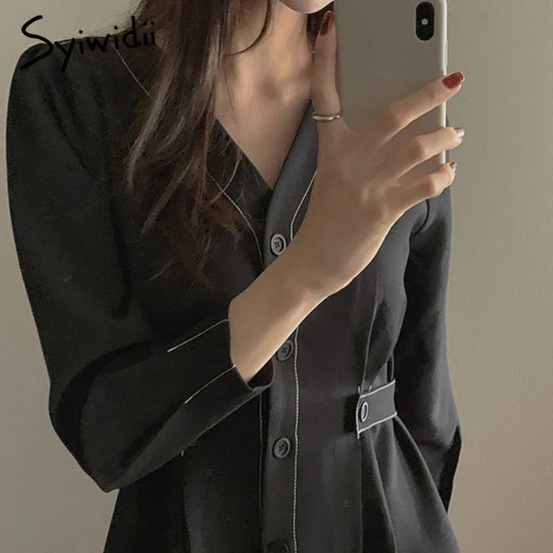 Платье-миди женское на пуговицах с длинным рукавом зимнее 2021 | Женская одежда