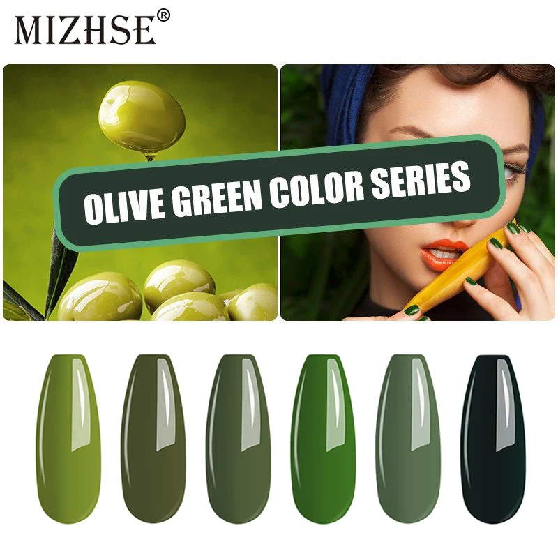 Гель-лак для ногтей MIZHSE Esmaltes 6 шт. зеленый цвет s УФ светодиодный гель Набор