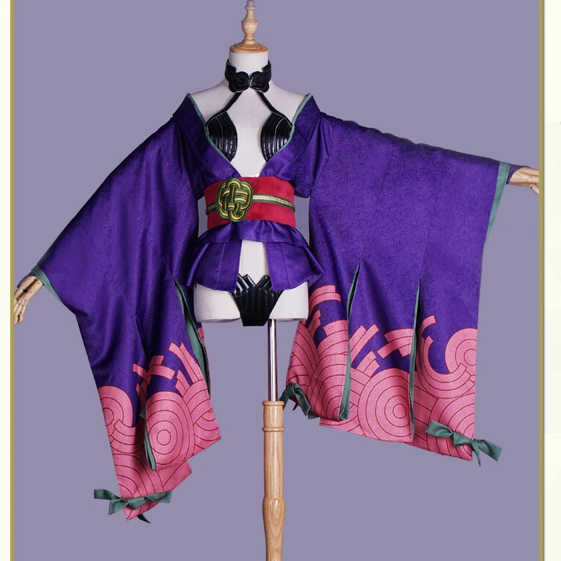Игра FGO Fate/Grand для Shuten douji костюм косплея фиолетового цвета кимоно великолепное