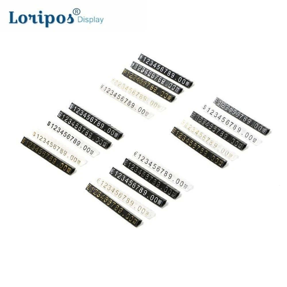 

5pcs Mini Acrylic Combined Price Tag Euro Hk Us Dollar Adjustable Number Pricing Label Jewellery Store Accessories