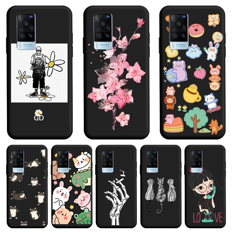 

Black Soft TPU Shell For X60 Pro 2020 4G 5G Global Case Personality Men Girl Trend Shell For VIVO X60 X60pro Phone Case Cover