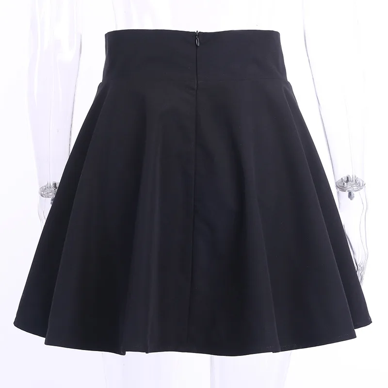 

New Summer Gothic Women Skirt Sexy Black Party Puffy Skirts Female Zipper Back Tie Mini Skirt Female Short Skirt Mujer