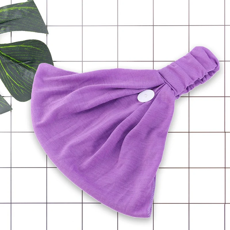 

Muslim Women Side Button Modal Turban Chemo Hat Head Wrap Cap Headwear For Cancer Patients Bonnets