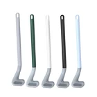 Щетка для унитаза для гольфа, гибкая мягкая силиконовая щетинка с плоской головкой, длинная ручка, чистящая щетка для туалета, аксессуары для ванной комнаты