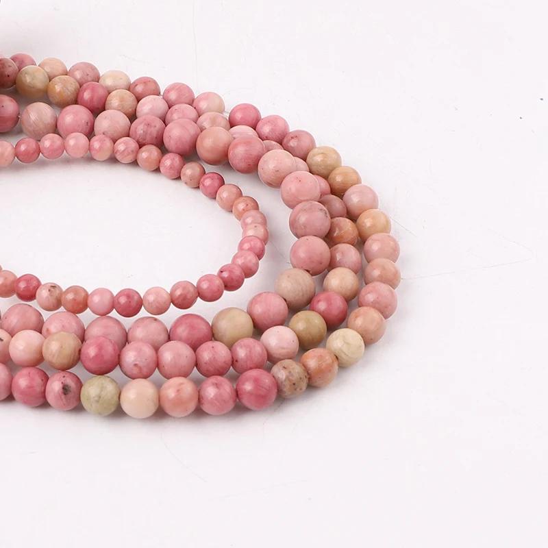 

Wholesale High Quality Natural Stone Rhodonite Loose Round Beads For Jewelry Making