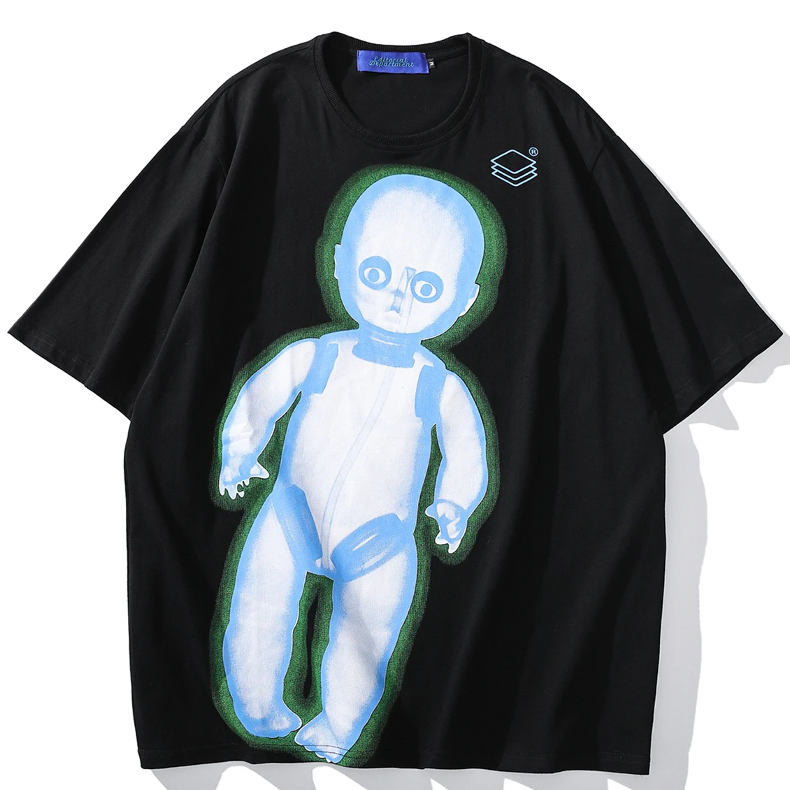 Футболка в стиле хип-хоп с принтом игрушечной куклы Мужская Уличная толстовка