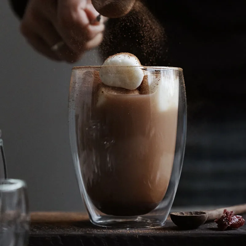 Двойные стеклянные кофейные чашки Wudruncy изолированная стеклянная кружка для кофе