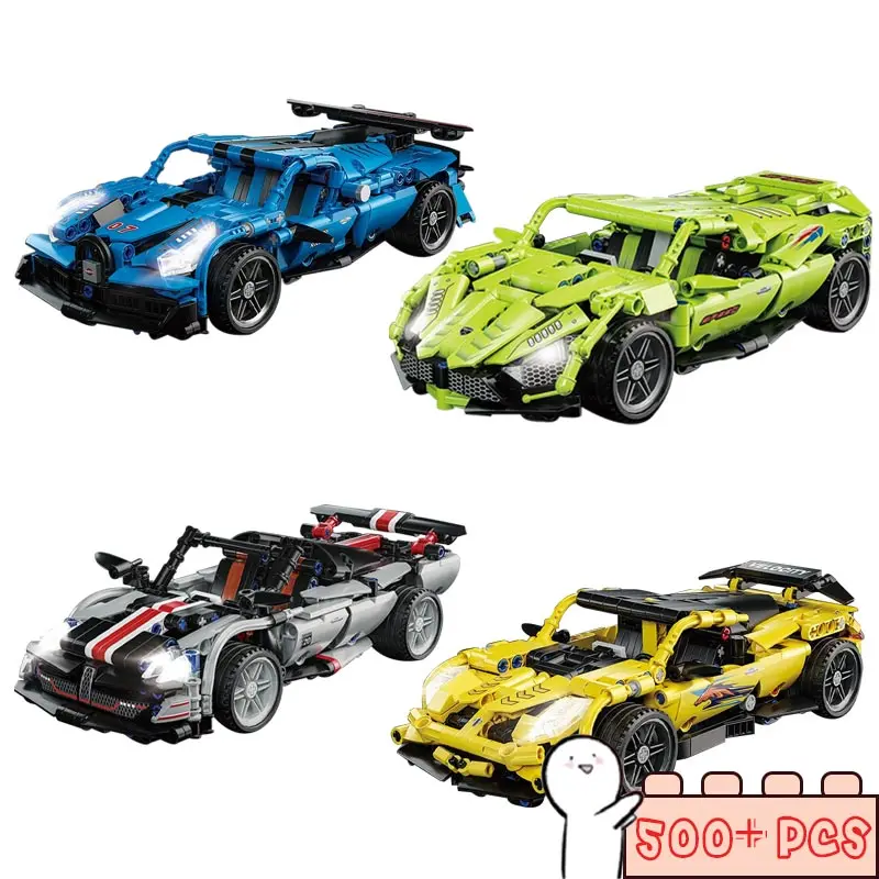 

500PCS+ City Car Vehicle Technology Speed Sport Car Building Blocks Toys Bricks Children Model DIY Pull Back Gifts