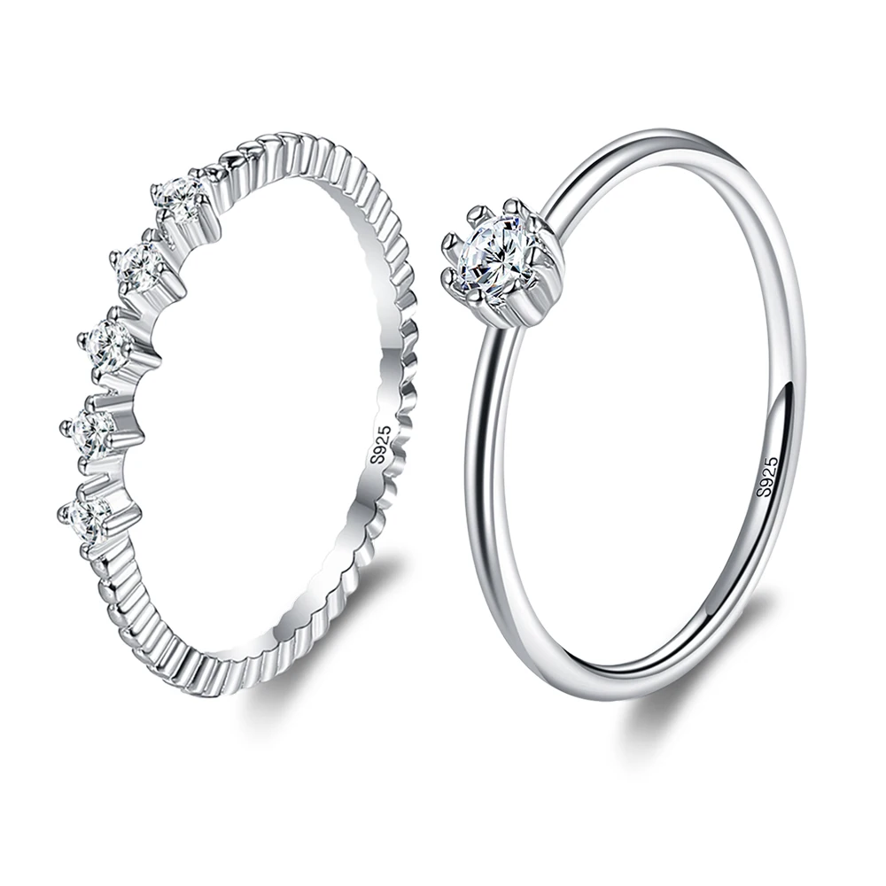 

ZEMIOR 925 стерлингового серебра кольца для женщин, блестящие 5A + обручальные кольца с кубическим цирконием, комплекты обручальных колец, хороше...