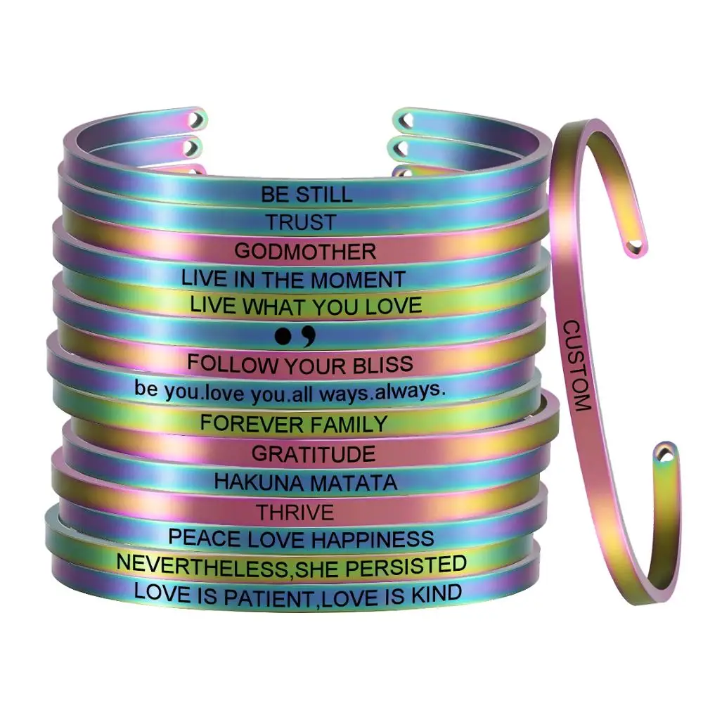 Изготовленный На Заказ мантра положительных слов &quotРадуга&quot Цвет массивный