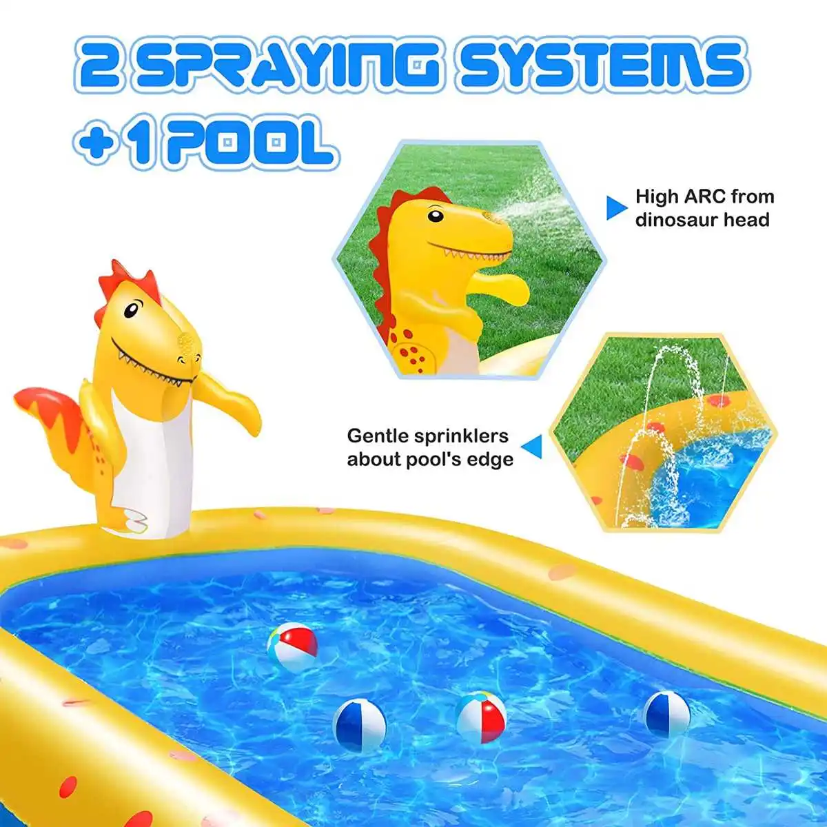 

170X110CM Splash Inflatable Swimming Pool Paddling Pool Bathing Tub Outdoor Summer Swimming Pool For Kids
