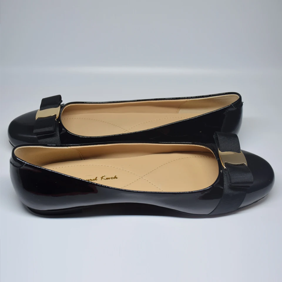 Женская обувь из натуральной кожи дизайнерская на плоской подошве с бантиком для