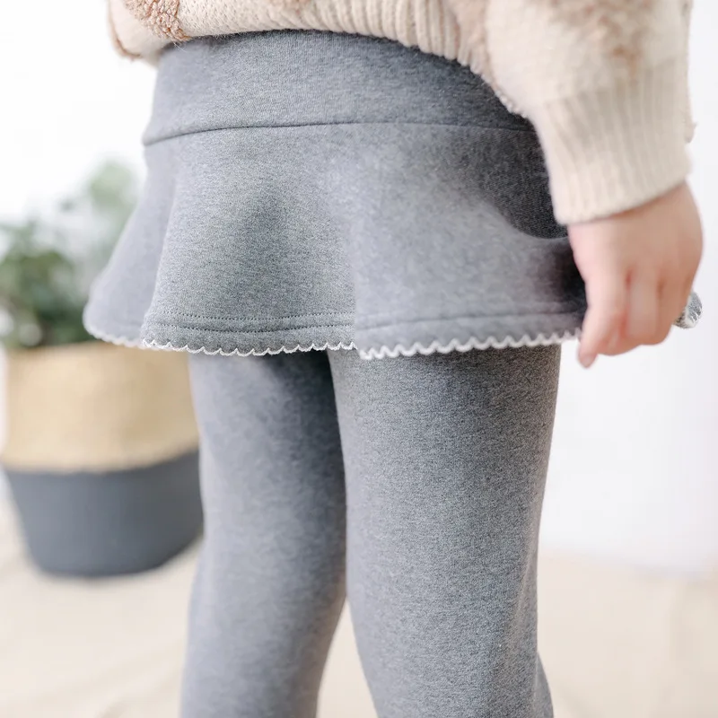 Осень зима Детские леггинсы Юбка для девочек Брюки Утепленные брюки Леггинсы