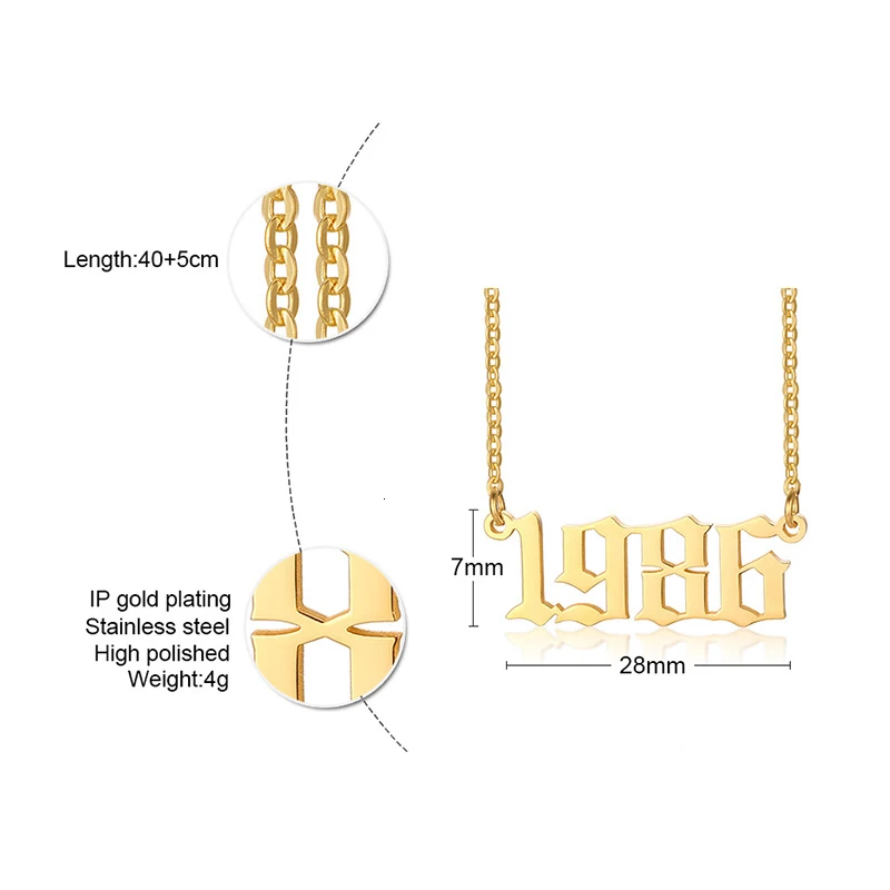 Персонализированное ожерелье-чокер из нержавеющей стали для первого дня