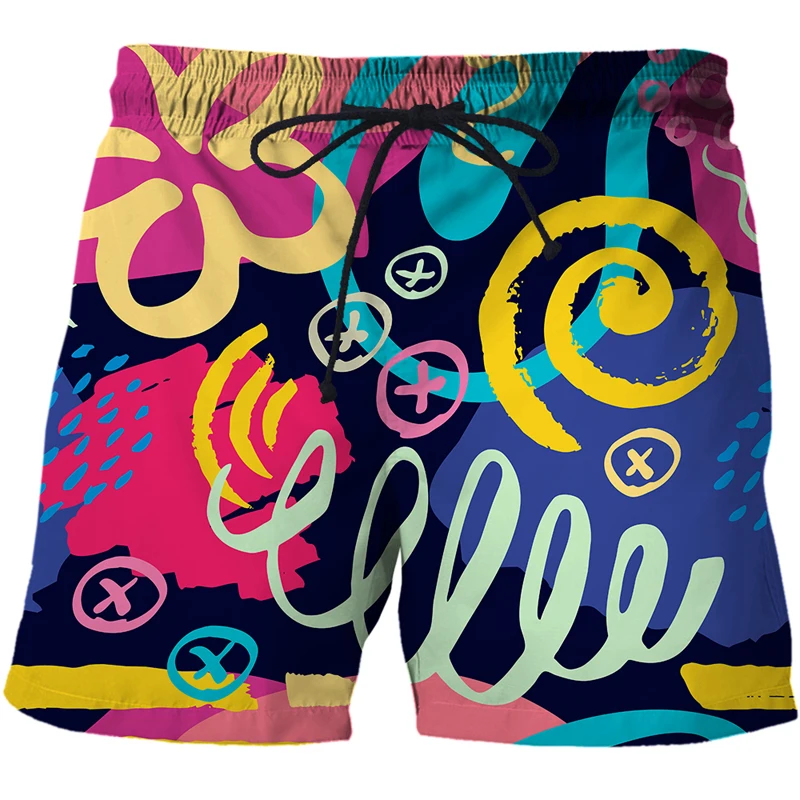 2021 Men graffiti art Short Pants Male Summer Abstract Graphic Beach Shorts for Men 3D Pattern Printing harajuku Men's Clothing