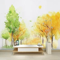 custom 3d wall cloth modern hand painted woods photo murals wallpaper living room bedroom background wall poster papel de parede