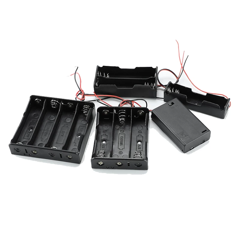 1x 2x 3x 4x Aaa Batterij Box чехол Houder Met Draad Leads Side By Side Accubak Aansluiten Soldeer Voor 1-4 Stuks Aaa Batterijen