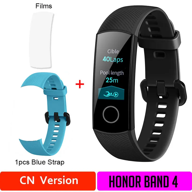 CNband4andskyStrap Глобальная версия HONOR Band 4 фитнес-браслет трекер спортивный ремешок в реальном времени трекер активности Смарт-носимое устройство(подставка - Цвет: CNband4andskyStrap