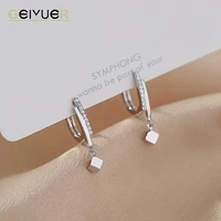 925 sterling silver stud earring crystal geometric bead charm for women party fashion jewelry pendant ear accessories 2021 new