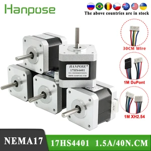 Бесплатная доставка, 5 шт., 4-свинцовый шаговый электродвигатель Nema17 40 мм, 42 мотора, 40 Н. См, 1,5 А, 17HS4401 для двигателя 3D-принтера и CNC XYZ