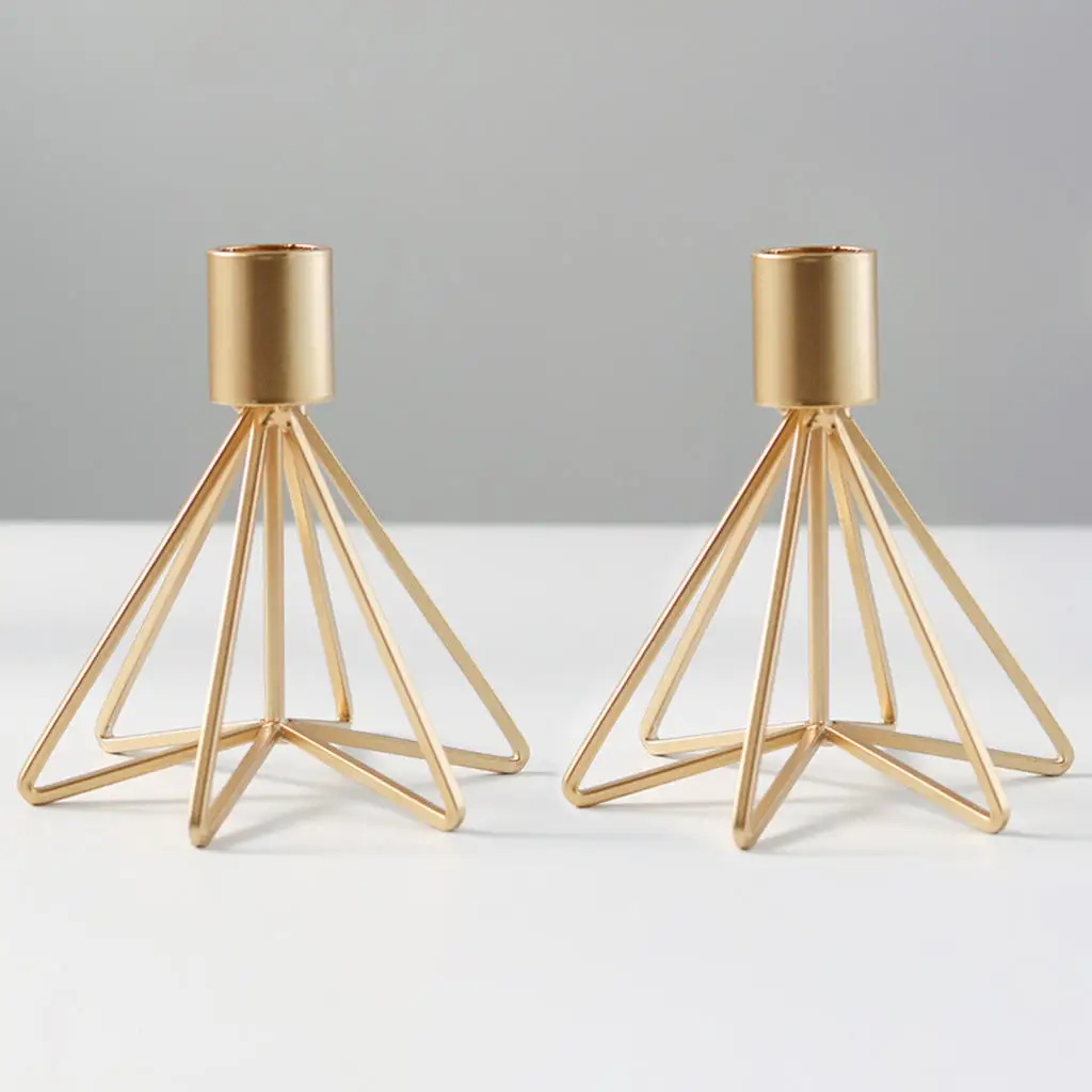 

Набор из 2 Золотых свечей для конусных свечей, декоративная подставка для подсвечника