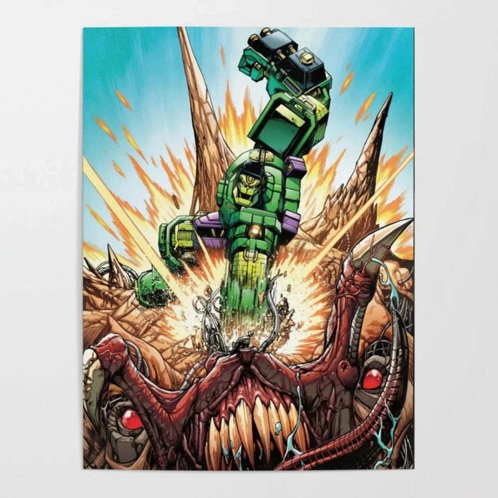 

Printed Cartoon Marvel Funny Hulk Brush Famous Scene Picture Canvas Painting Wall Art Poster Nordic Home Decor For Boy Bedroom