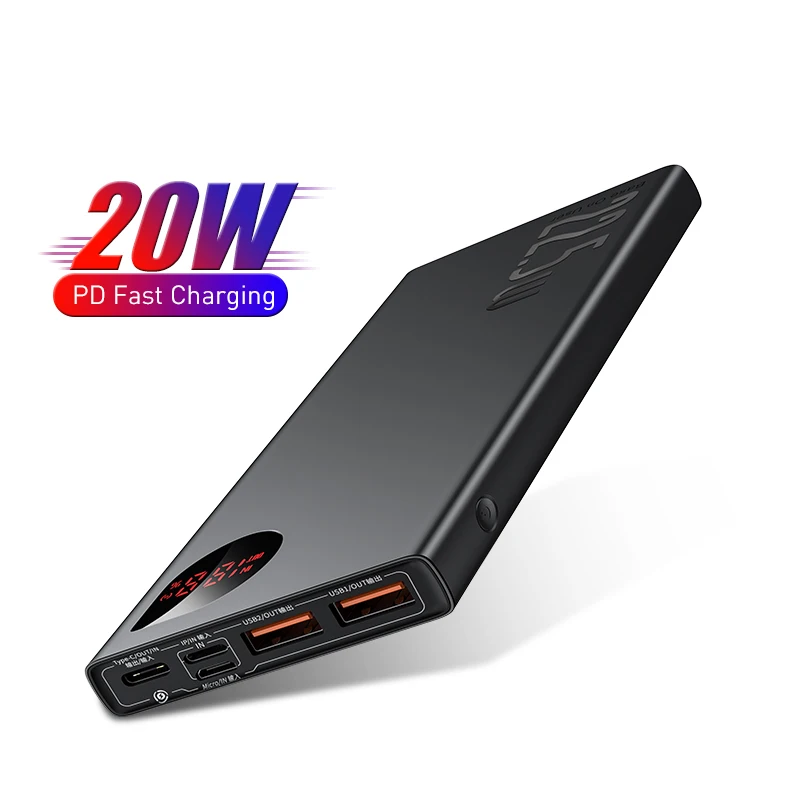 

Power Bank 10000Mah Met 20W Pd Snelle Opladen Powerbank Draagbare Batterij Oplader Poverbank Voor Iphone 12Pro Xiaomi hua