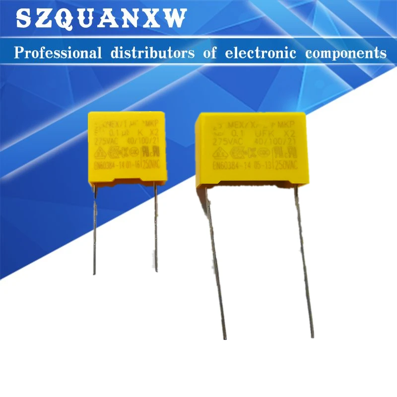

10pcs 100nF capacitor X2 capacitor 275VAC Pitch 275V 10mm 15mm X2 Polypropylene film 104k 104 0.1uF Safety capacitors