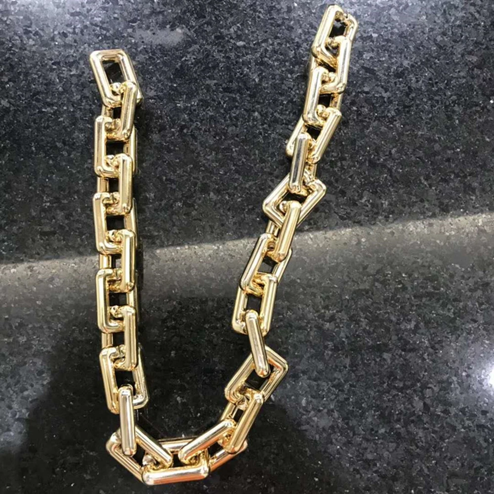 Сменные цепочки для женских сумок однотонные золотистые акриловые со съемными