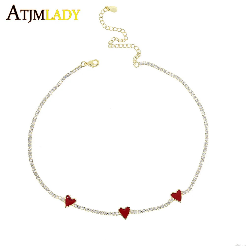 Новинка 2019 браслет с фианитами и простое эмалированное геометрическое ожерелье