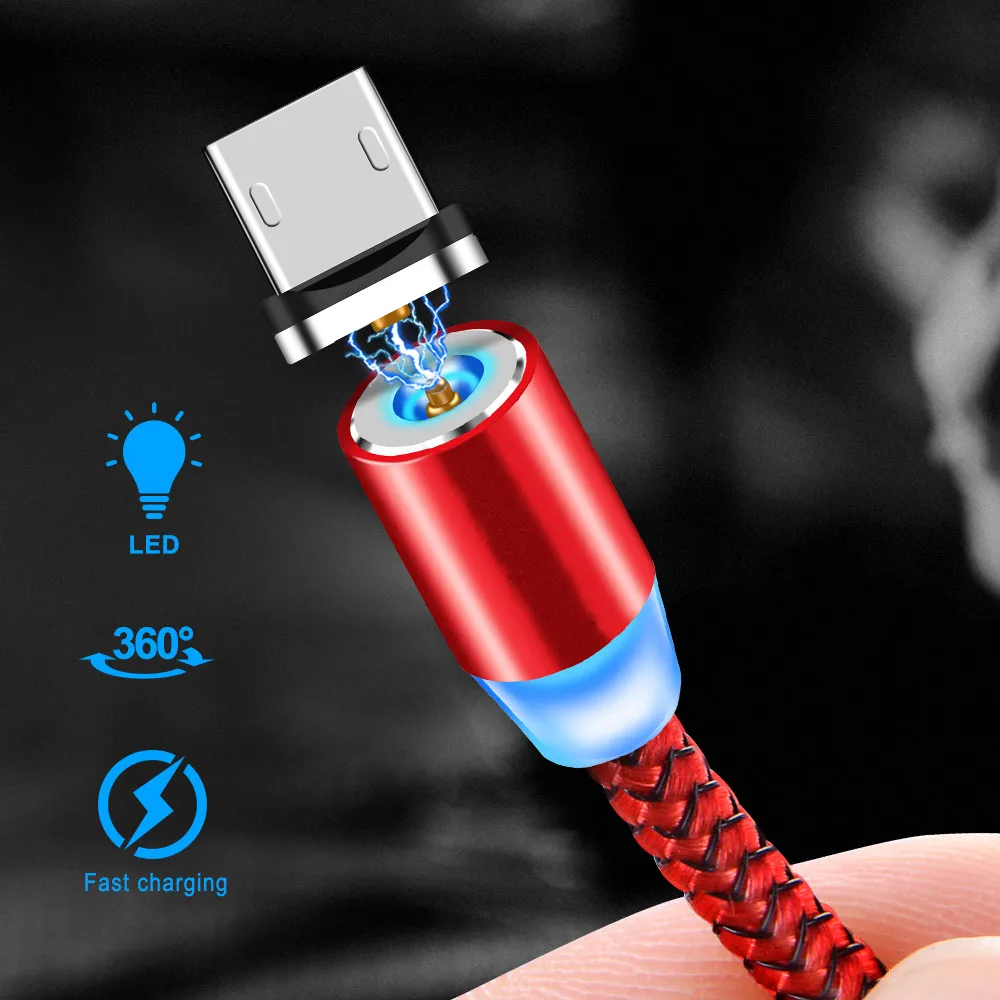 Магнитный кабель & светодиодный зарядное устройство с вилкой микро usb для samsung S4 S7