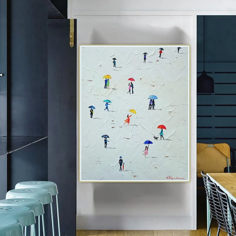 

Alena Shymchonak "Umbrellas" Canvas Oil Painting Aesthetics Decorative Background Wall Decor Home Living Room Decoration