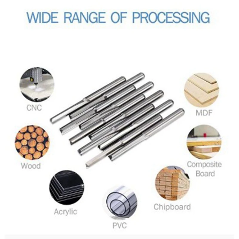 

5Pcs Two Flutes Spiral Carbide Mill Tool Cutters 3.175X17mm & 8Pcs Durable HSS Reamer Set 4 Flute Straight Router