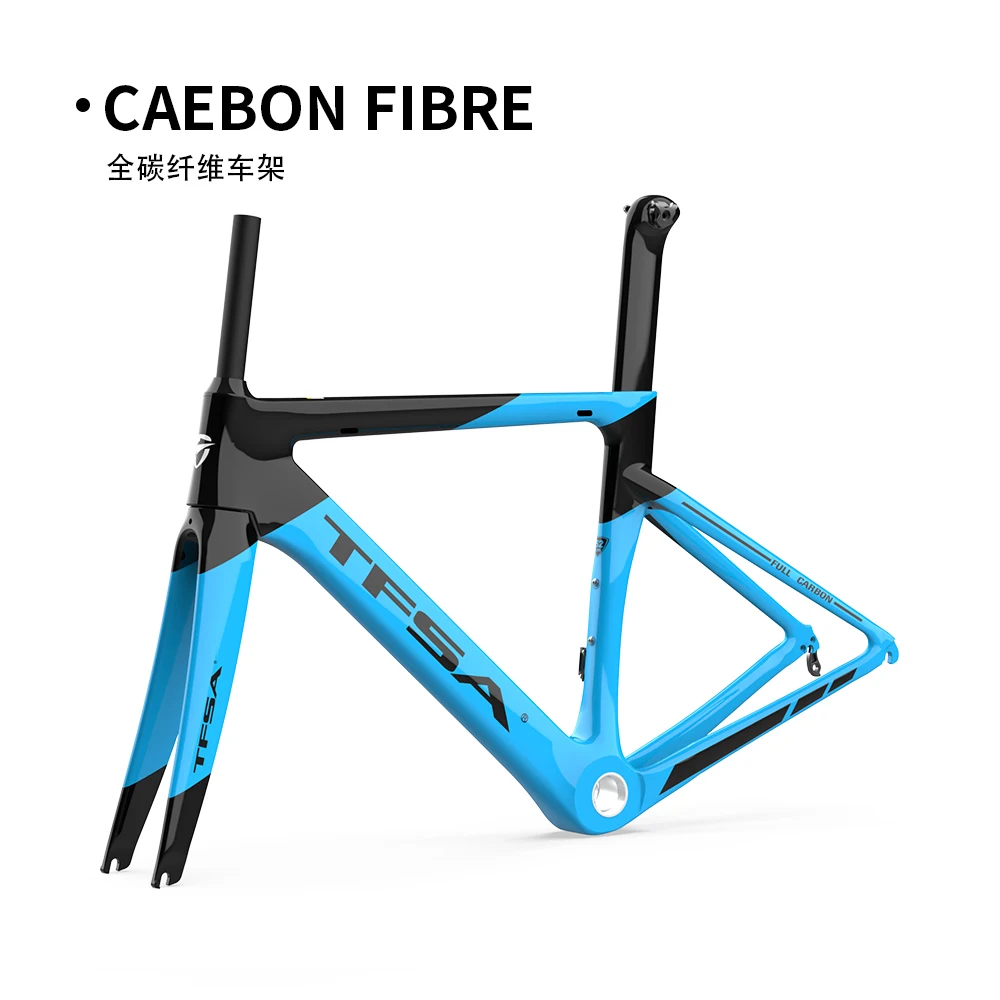 

Рама для велосипеда TFSA из углеродного волокна, фоторамка, 22-скоростной V-образный тормоз или дисковый тормоз могут быть оснащены шинами 700cc-28...