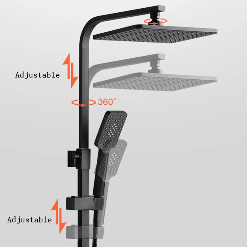 Латунный смеситель для душа с термостатом и цифровым дисплеем ванной комнаты