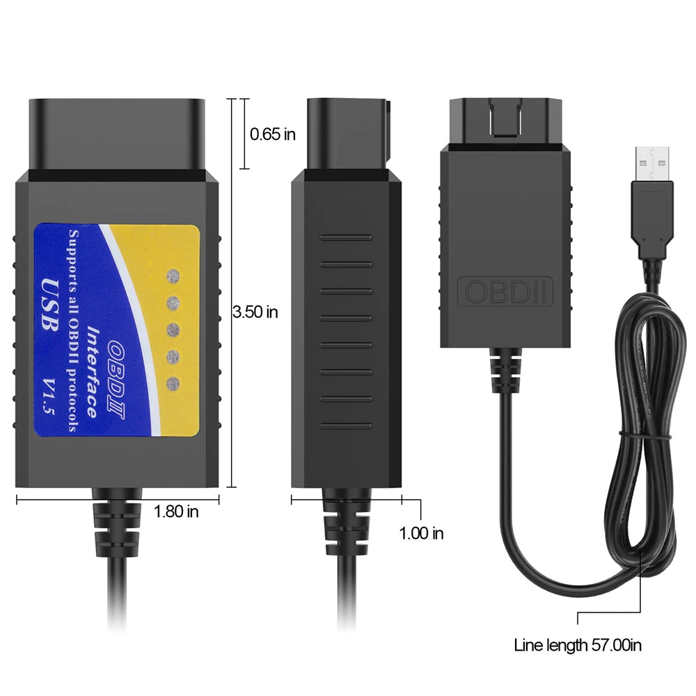Диагностический сканер OBD/OBDII ELM 327 USB |