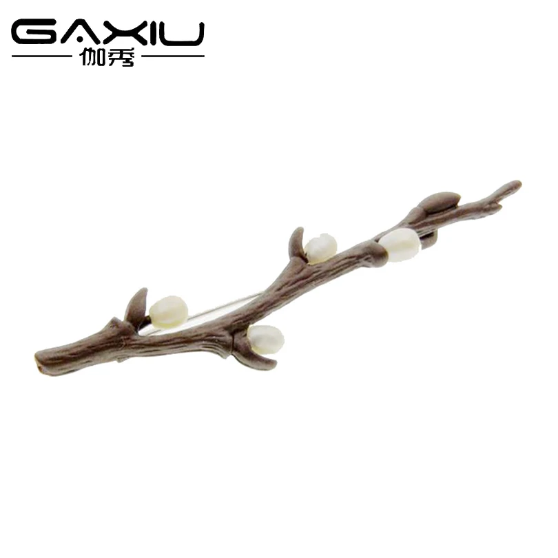 Имитация жемчуга цветок сливы броши для женщин серебряный цвет сплав женская