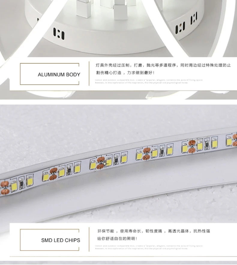New Nordic LED chandeliers can be used in modern living room bedroom dining aisles with suspended acrylic dimming chandeliers