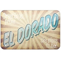 tin sign new aluminum greetings from el dorado postcard 11 8 x 7 8 inch
