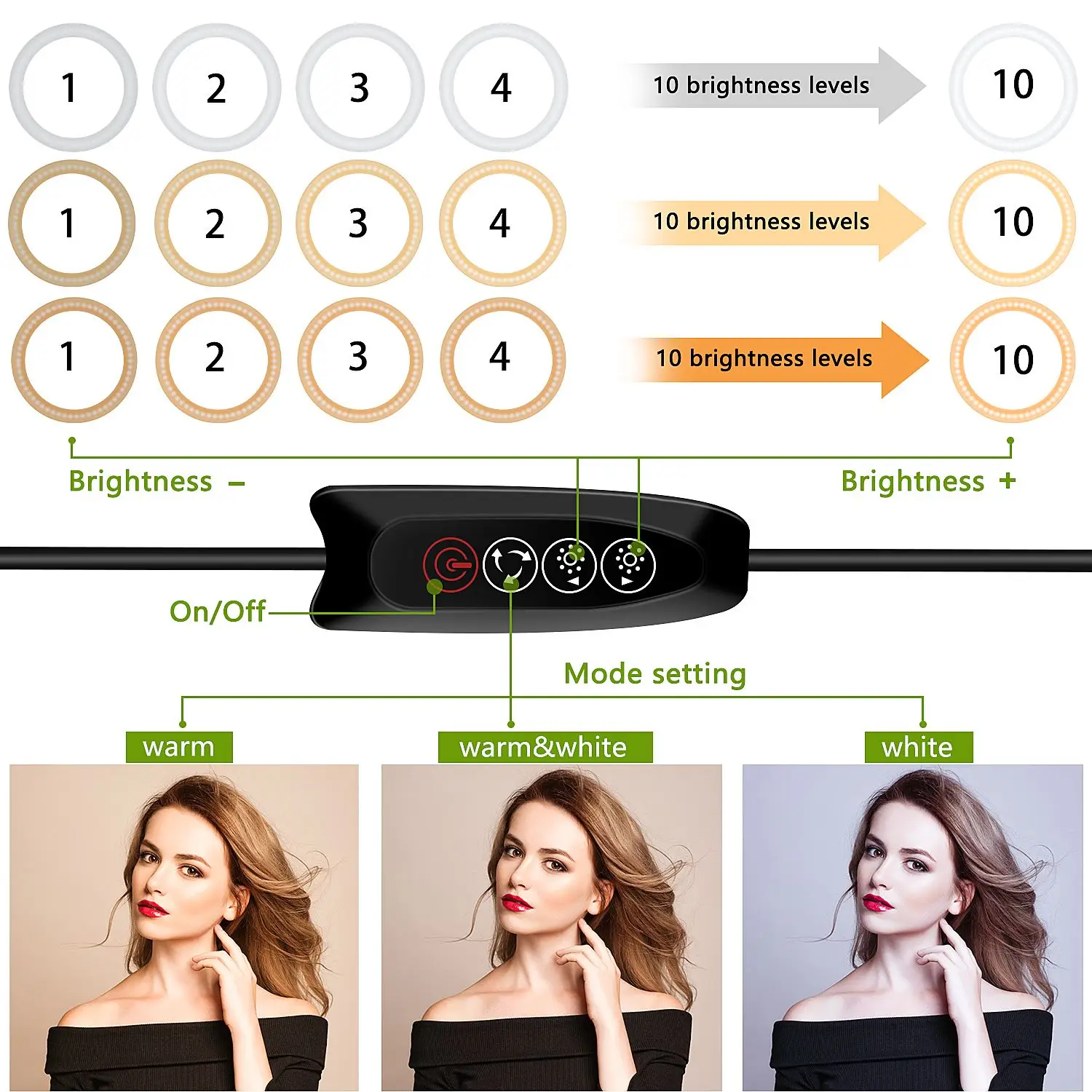 Светодиодный кольцевой светильник для селфи со штативом лампа и держателем