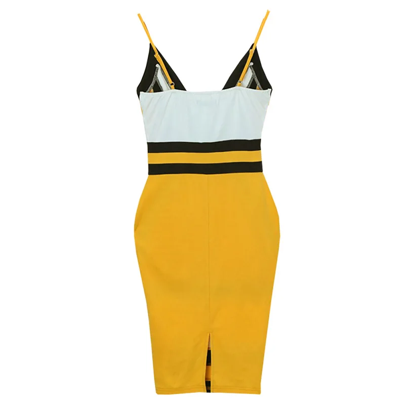 

Women Sexy Dress Sheath Mini Sling Dresses Deep V Neck Print Chain Sleeveless Vestido Short Dress 2019 Top Fashion