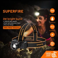 superfire hl50 zoomable sports headlamp flashlight powerful lantern camping fishing usb rechargeable headlight