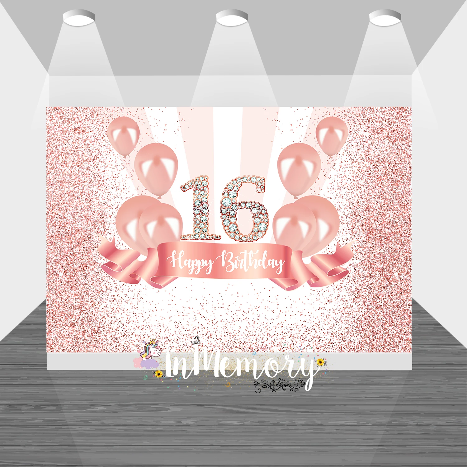 

Photography Background Pink Sweet 16 Girl Glitter Diamond Birthday Party Decoration Backdrop for Photo Studio Photocall