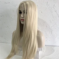 13x6 virgin blonde human hair wigs thick long density middle parting straight full lace human hair wig for women baby hair