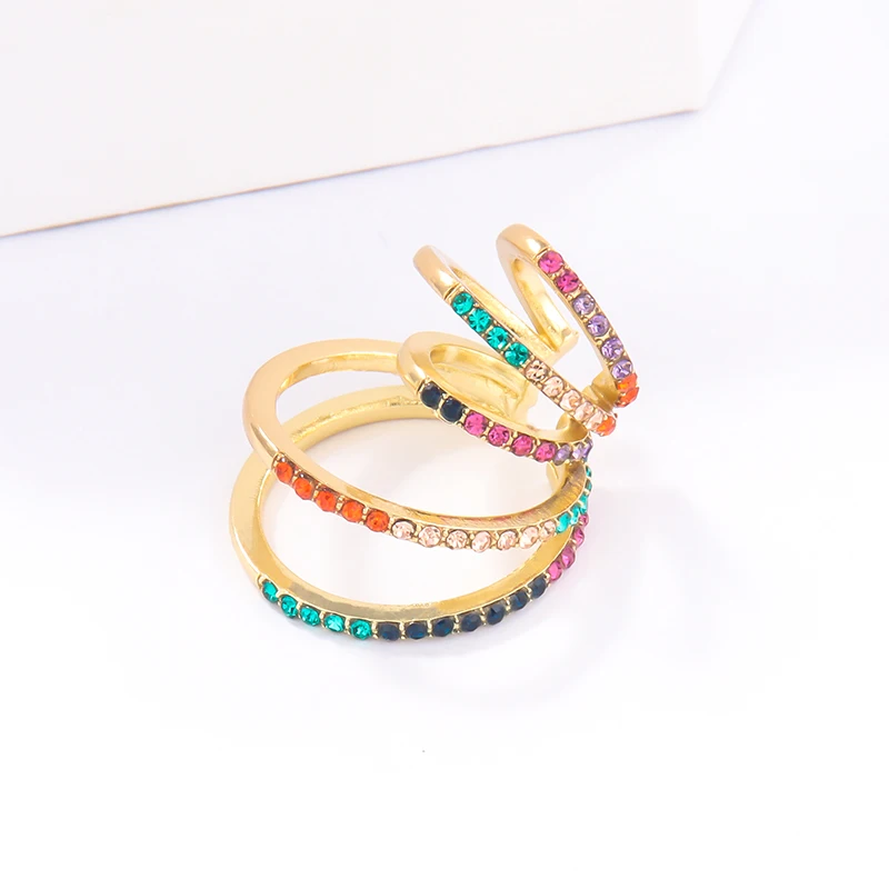 Каффы-клипсы Itenice многооборотные радужные женские широкие штабелируемые