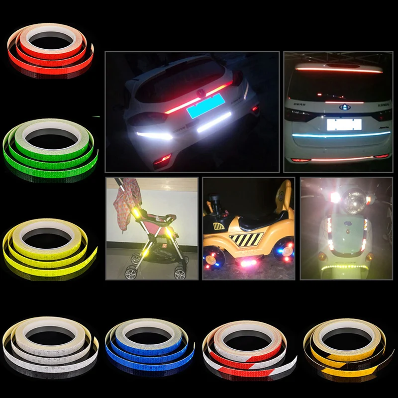 

Bike Reflective Stickers Cycling Fluorescent Reflective Tape MTB Bicycle Adhesive Tape Safety Decor Sticker Accessories 1cmx8m