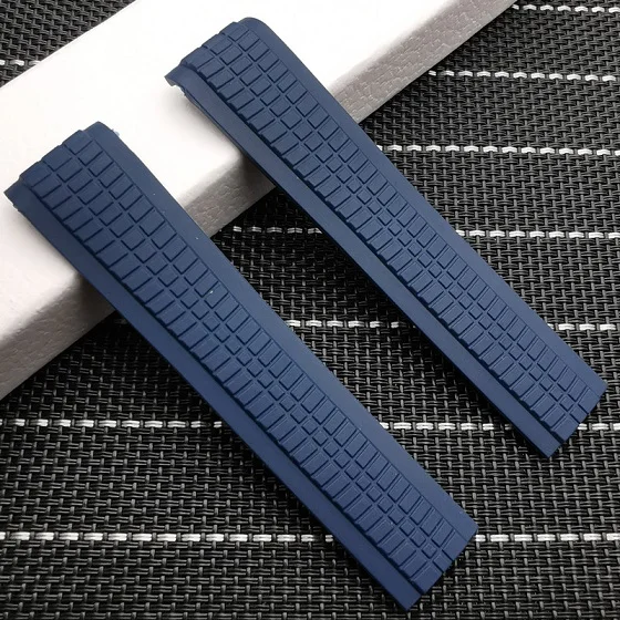 Blue strap Высокое качество 21 мм черный коричневый синий оранжевый зеленый силиконовый резиновый ремешок для часов для Patek Aquanaut philpe для 5167R ремешок - Цвет ремешка: Blue strap