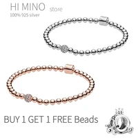 new fashion beads pav%c3%a9 bracelets on hand for women silver 925 sterling jewelry pulseras mujer men design party free shipping