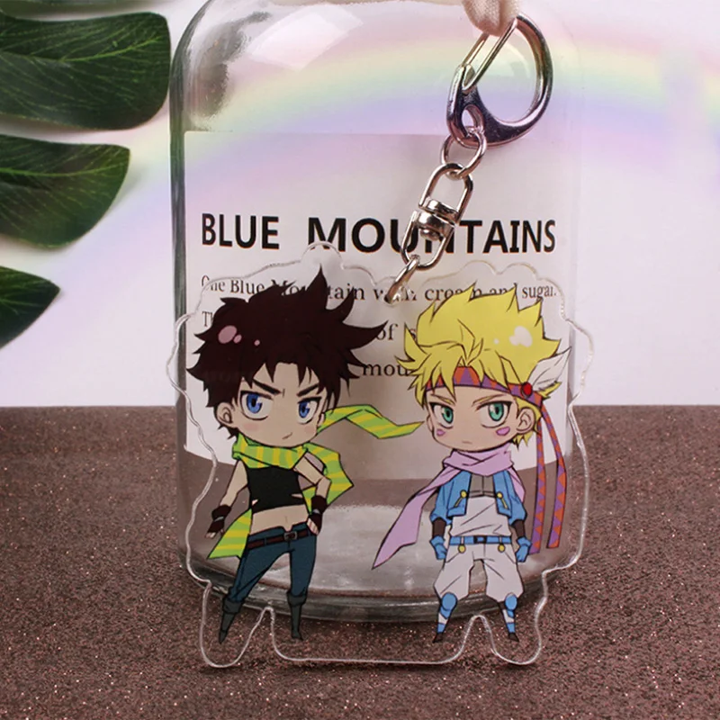 Аниме Jojos Необычные Приключения брелок Двусторонняя фигурка Kujo Jotaro Кира Yoshikage Цезарь акриловый брелок Коллекция подарок