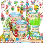 Гавайская Алоха, баннер на день рождения, фламинго, украшение для вечевечерние НКИ, праздничная летняя вечевечерние, товары для вечеринки